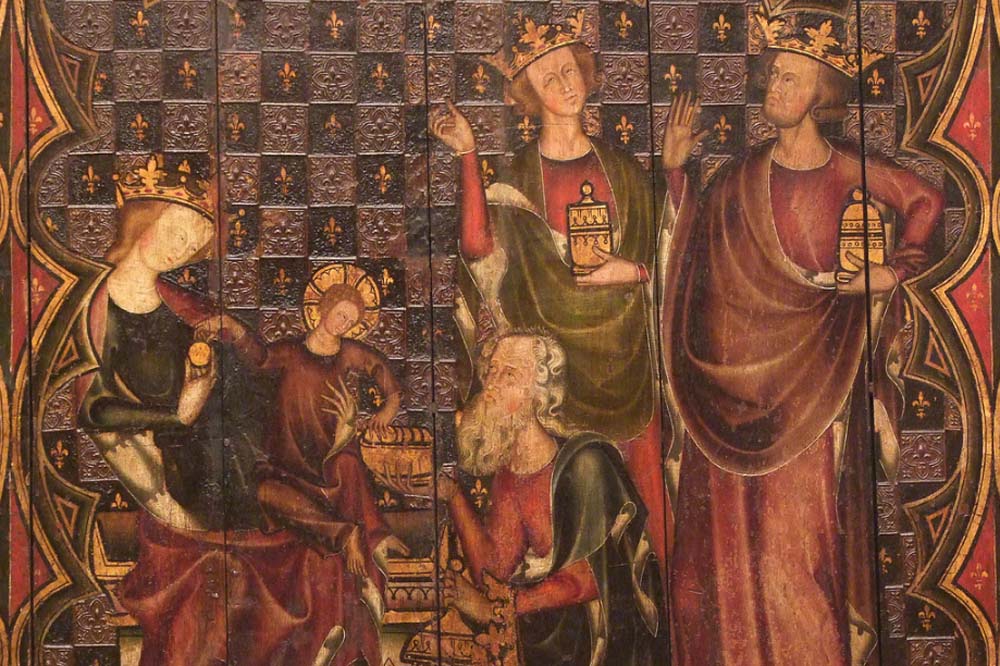 Painting of adoration of magi from middle ages