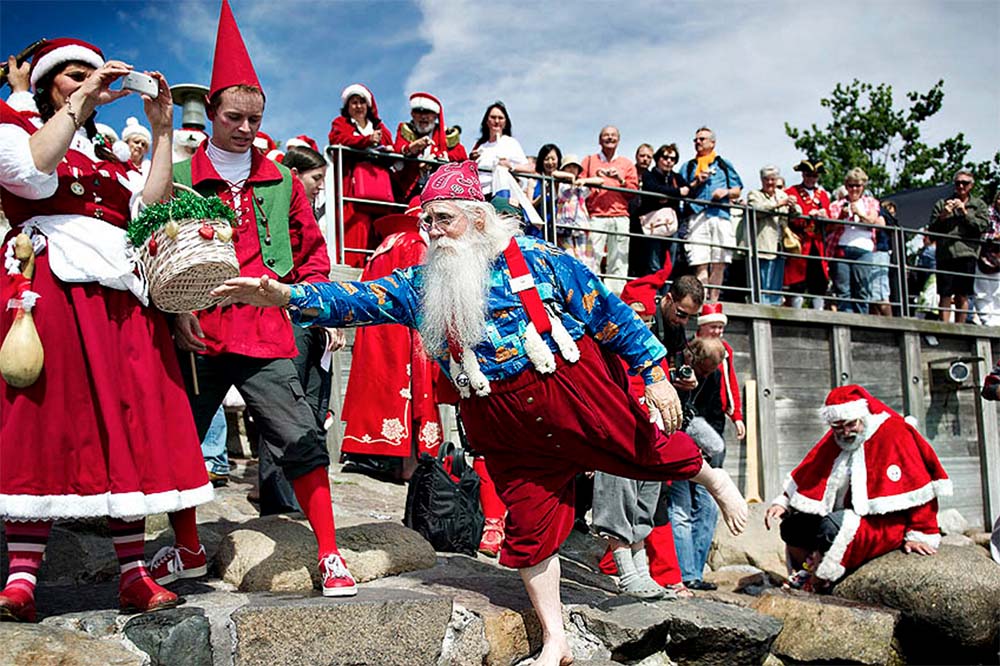 Saint Nicholas on jetty in Denmark during summer