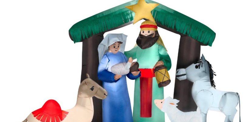 blow up outdoor nativity scene