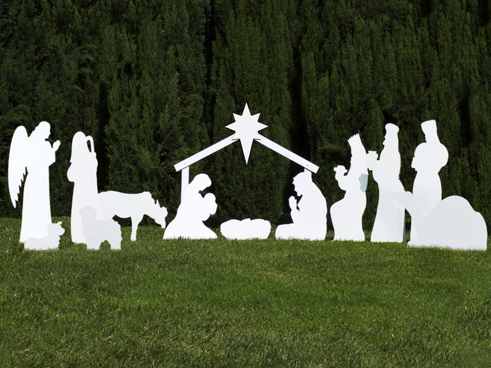 Outdoor Nativity Sets from White PVC Plastic